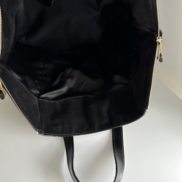 YSL Yves Saint Laurent Downtown Black Quilted Croc Embossed Patent Leather - Picture 9 of 15